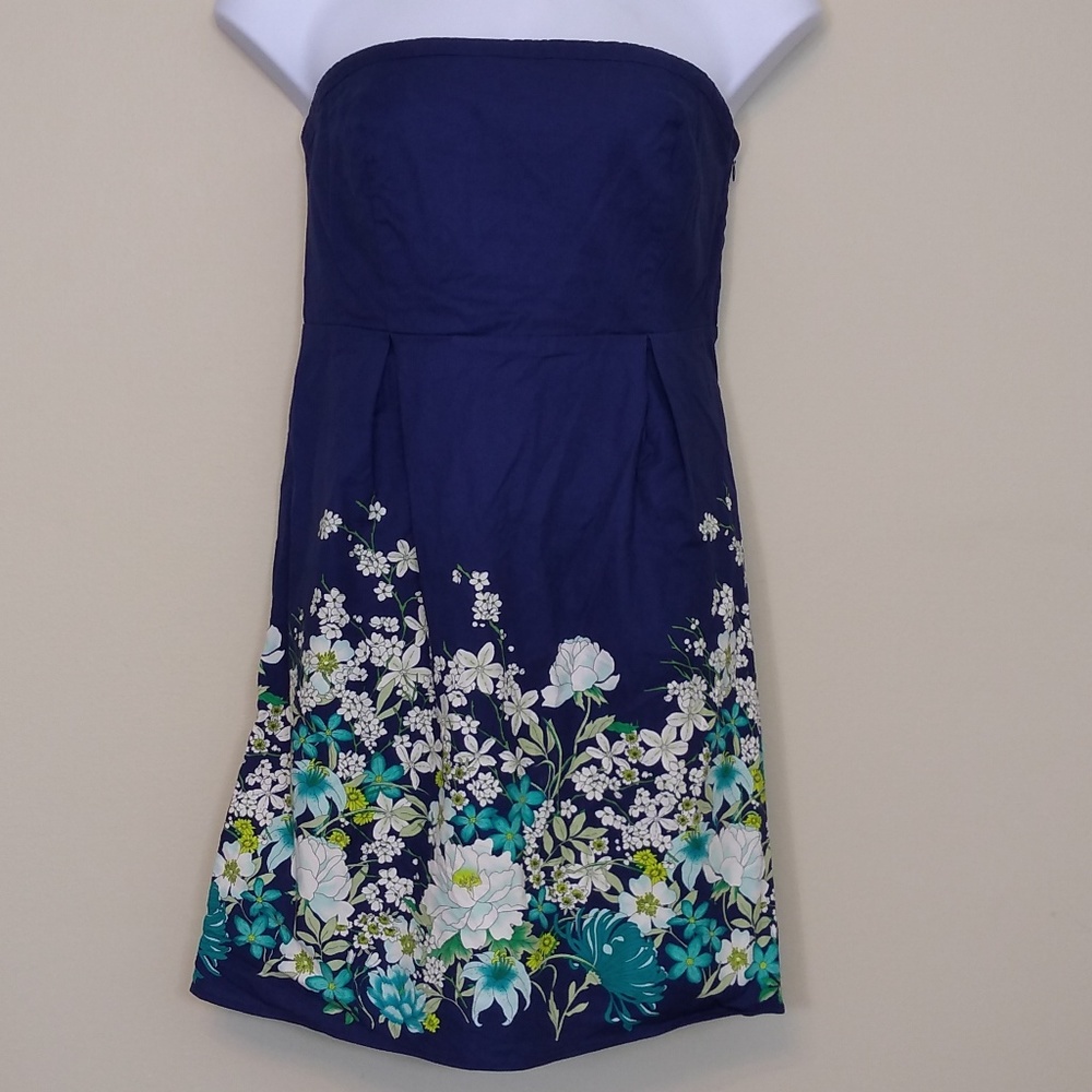 Strapless Old Navy floral print dress Sz 14